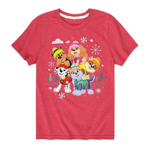 Boys' - Paw Patrol - Skye Everest Rubble Chase Marshall Winter Group Short Sleeve Graphic T-Shirt - 1 of 4
