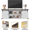 Farmhouse TV Stand for 75/80" TVs, 70" Cabinet with Storage, Sliding Barn Door, Power Outlet, Entertainment Console for Living Room - 4 of 4