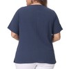 Agnes Orinda Women's Plus Size Lightweight Soft Short Sleeve Round Neck Cotton Linen Casual T-Shirts - 3 of 4