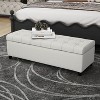 NicBex Polyester Storage Ottoman Bench,Upholstered Storage Ottoman with Button-Tufted Top,Modern Storage Bench for Living Room,Bedroom,Light Grey - 4 of 4