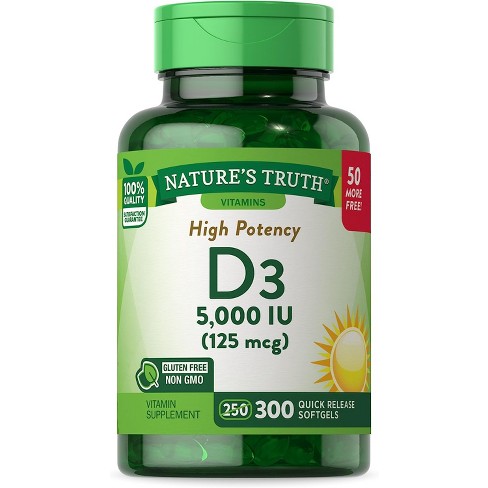 Nature's Truth Vitamin D3 5000 Iu | 300 Softgels : Target