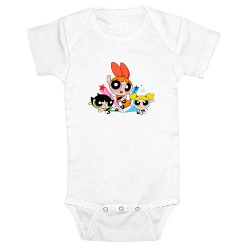 Infant's The Powerpuff Girls Fighting Trio Bodysuit - White - 24 Months ...