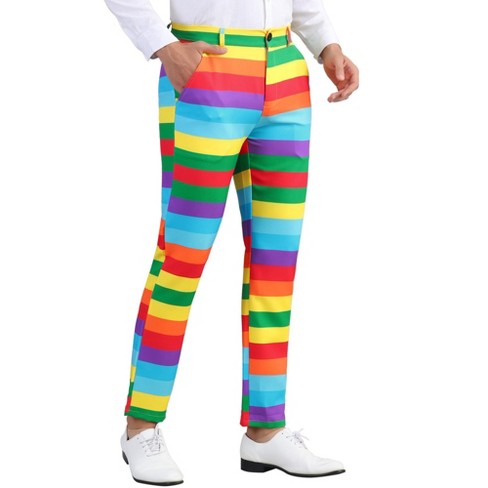 Rainbow striped pants mens online