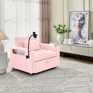 TIRAMISUBEST 3-in-1 Convertible Sleeper Sofa Chair with Adjustable Backrest, Folding Sofa Bed with Pockets and USB Ports - 1 of 4
