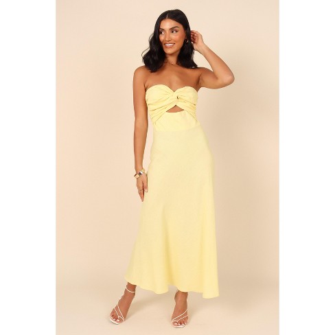 Casette Strapless Slip Dress In Applegreen