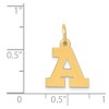 Black Bow Jewelry 14k Yellow Gold, Amanda Collection, Small Block Initial A Pendant - 4 of 4