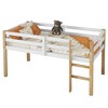 NicBex Twin/Full Solid Rubber Wood Loft Bed with Ladder & Strengthened Slats,Modern Bed Frame for Kids Room,Bedroom - 4 of 4