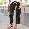Amaryllis Women's Camouflage Print Drawstring Cropped Pants Relaxed Fit Casual Trendy - 4 of 4