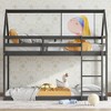 NicBex Twin over Twin Bunk Bed Low Height Wooden Bed Frame House Shape Design with Ladder and Full Length Guardrail, No Box Spring Required - 2 of 4