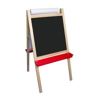 Fundamentals Kids Art Easel 3 in 1 Multipurpose Wooden Art Easel, Chalk  Board & Dry Erase White Board & Paper Roll with Paper Clamp Adjustable  Height