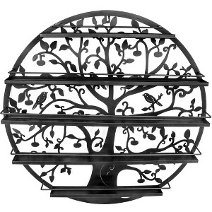Sorbus Wall Mounted 5 Tier Nail Polish Rack Holder - Tree Silhouette Round Metal Salon Wall Art Display - 1 of 4