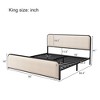 ALEXOUN King Size Modern Metal Bed Frame with Curved Upholstered Headboard and Footboard Bed with Under Bed Storage,Heavy Duty Metal Slats Beige - 3 of 4