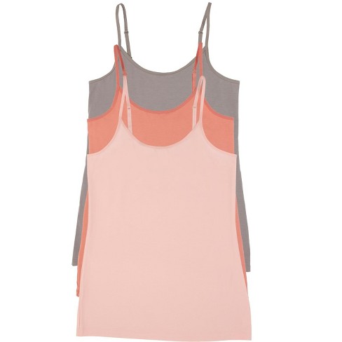 Felina Womens Micro Modal Camisole, Adjustable Tank Top 3-pack (blushing  Peach, X-large) : Target