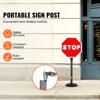 VEVOR Cast Iron Sign Post, 4 ft Portable Heavy Duty Steel Post Sign Holder with Hard Plastic Base & Wheels, U-Channel Sign Stand for Garden - 3 of 4
