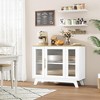 Buffet Storage Cabinet with Fluted Glass Door, 36" Modern Sideboard Cabinet with 2-Tier Storage - 2 of 4