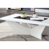 47.25" Contemporary Coffee Table with High Gloss Top and Tempered Glass Insert, Geometric Base for Modern Living Room - 4 of 4