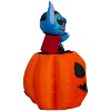Gemmy Animated Airblown Inflatable Vampire Stitch Popping Out of Pumpkin Disney, 5 ft Tall, Multicolored - 4 of 4
