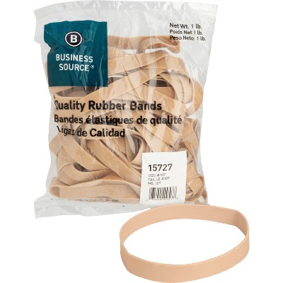 Business Source Rubber Bands Size 107 1 lb./BG 7"x5/8" Natural Crepe 15727