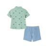 Andy & Evan  Toddler Lt Green Dino Print Knit Buttondown Set - 2 of 4
