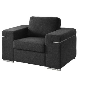 CAVINAS Woven Accent Chair with Removable Backrest and Steel Legs,Cozy Upholstered Living Room Chairs,Reading Chairs for Living Room - 1 of 4