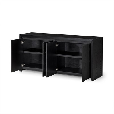Iris Refined Black Solid Wood Sideboard with Double Doors