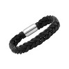 Steeltime Men's braided leather bracelet. Color Options: Black, Brown - 2 of 4
