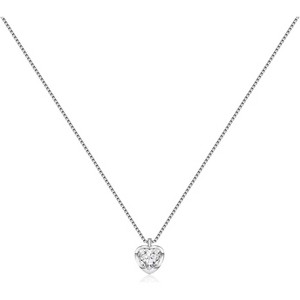 Heart Pendant Choker Necklace for Women, with Polishing Cloth and Velvet Bag - 1 of 4