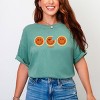 S.W.Smiley Pumpkin Pies - Women's Garment Dyed Graphic T-Shirt - 3 of 4