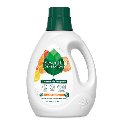 Seventh Generation Liquid Laundry Detergent Soap - Fresh Citrus Scent - 60 Loads - 90 fl oz