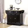 HOMCOM Kitchen Island on Wheels, Rolling Kitchen Cart with Rubber Wood Top, Towel Rack, Spice Rack, Storage Drawer and Cabinet - 3 of 4