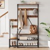 GustoWave Hall Tree with Bench and Shoe Storage Parent-Child Coat Rack Shoe Bench Coat Tree Entryway Organizer with Shoe Rack, Storage Cubbies, Hooks - 3 of 4