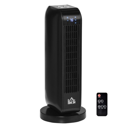 Homcom 1500w Ceramic Space Heater, 2-in-1 Oscillating Portable Heater With  Three Heating Modes, Timer, Remote Control, For Indoor Use, Black : Target