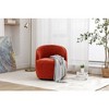CAVINAS 360-degree Swivel Barrel Chair, Chenille Fabric Swivel Accent Chair, Armchair with Black Powder Coating Metal Ring for Living Room, Bedroom - 3 of 4