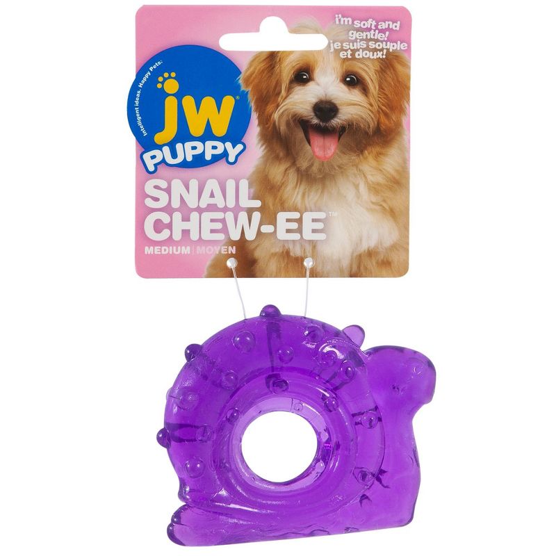 JW Pet Puppy Snail Chew-Ee Dog Toy - Purple, 1 of 5