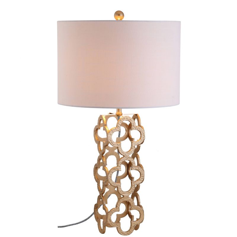 26.5&#34; Metal Oliver Quatrefoil Table Lamp (Includes LED Light Bulb) Gold - JONATHAN Y, 1 of 7
