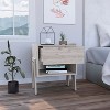 NicBex 1 Drawer Nightstand with Handle Free Design,Bedside Table with Open Shelf and Wooden Legs,Modern Side Table for Bedroom - 2 of 4