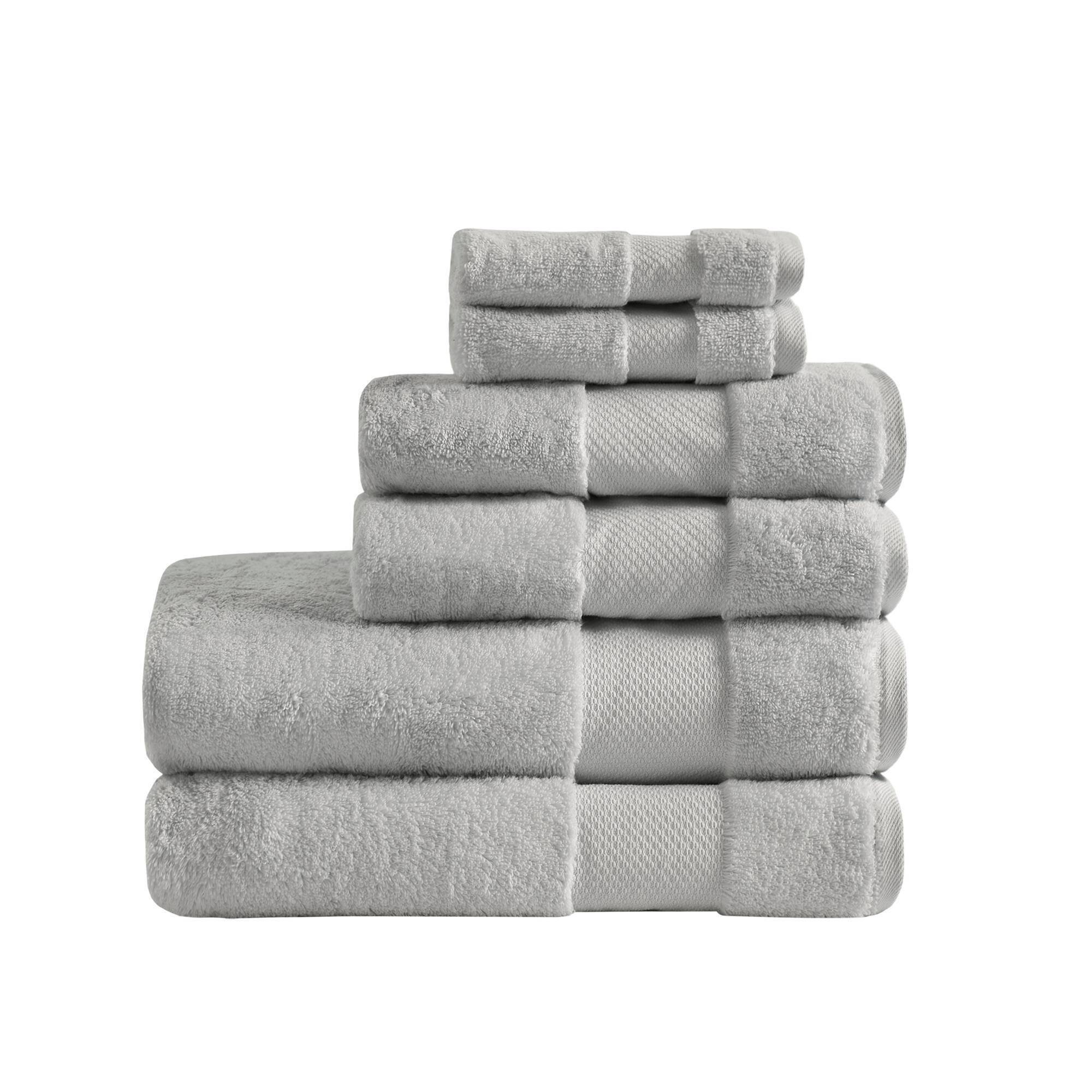 6pc Turkish Bath Towel Set Silver