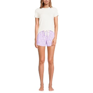 Lands' End Women's Knit Pajama Short Set Short Sleeve T-Shirt and Shorts - 1 of 3