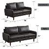 Leather Sofa Set Modern Sofa & Loveseat Set 2 Piece Couch Set with Wooden Legs for Living Room, Office - 2 of 4