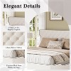 Queen/King Size Upholstered Platform Bed Frame with Curved Back Headboard, Button Tufted Design & Piping, Modern Classic - ModernLuxe - 3 of 4
