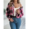 Women's Corduroy Long Sleeve Jacket Collared Button Down Casual Work Blazer Coat - 4 of 4