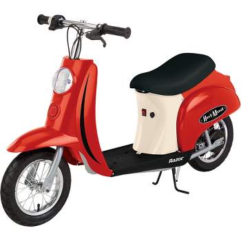 Razor Pocket Mod Miniature Euro 24V Electric Kids Ride On Retro Scooter, Speeds up to 15 MPH with 10 Mile Range, for Ages 13 and Up, Red
