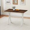 Tangkula Dining Table w/ X-shaped Frame Wood Grain Texture Tabletop Accent Side Table - 2 of 4