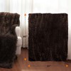 Cheer Collection Long Shaggy Hair Throw Blanket - Chocolate (50" x 60") - image 3 of 4