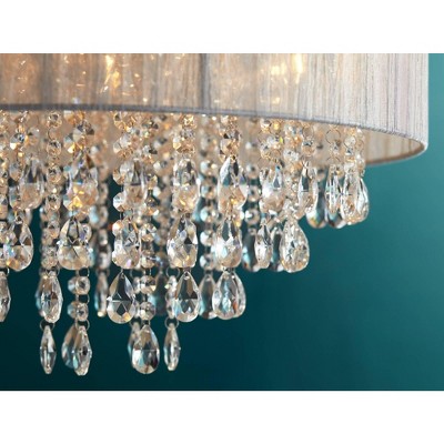 Jolie 20" Chrome Crystal Drum Shade Chandelier
