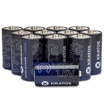 Kratos Power High-Performance Ultra Alkaline C Cell Batteries (12-Pack)