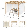 Retractable Aluminum Pergola with Sunshade & Mesh Panels，Durable All-Weather Design, Outdoor Pavilion for Patio, Garden, Deck - 2 of 4