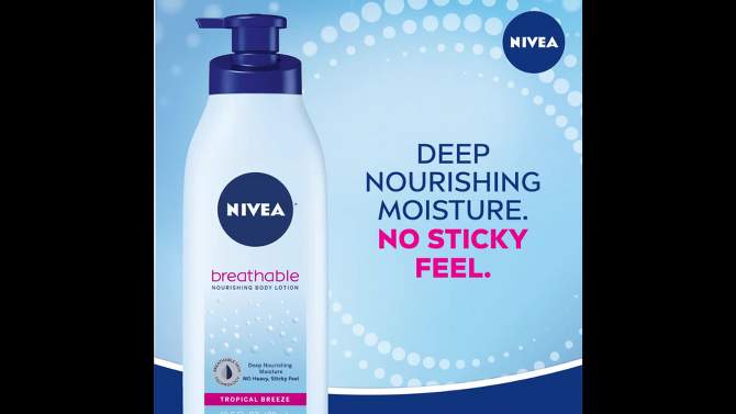 NIVEA Breathable Tropical Breeze Scented Body Lotion for Dry Skin - 13.5 fl oz, 2 of 15, play video