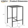 VINGLI 27 Inch Outdoor Aluminum Bar Table, Lightweight Rust-Proof Patio Balcony Pub Table for Indoor Outdoor Use (Gray) - 3 of 4
