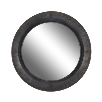 Rustic Round Wood and Iron Wall Mirror - Olivia & May